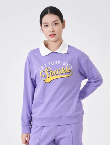 Áo Nỉ Nữ Phối Lá Cổ Dáng Relax