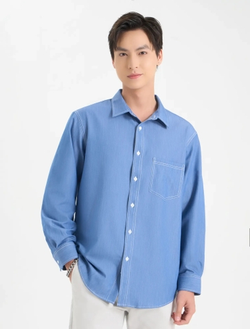 Áo sơ mi nam dài tay dáng suông form regular